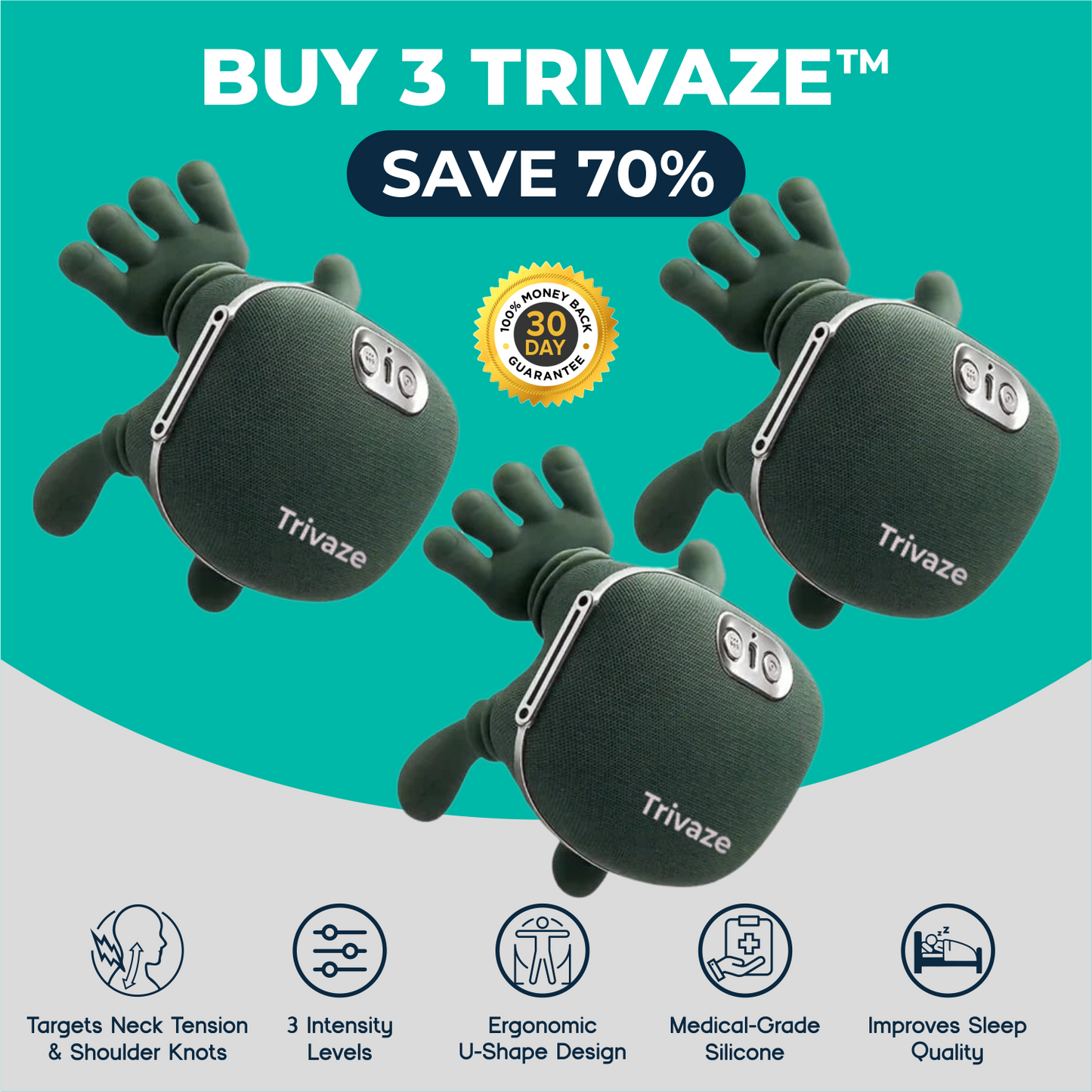 Trivaze™ – Bionic Hand Massager For Neck & Shoulder Pain Relief